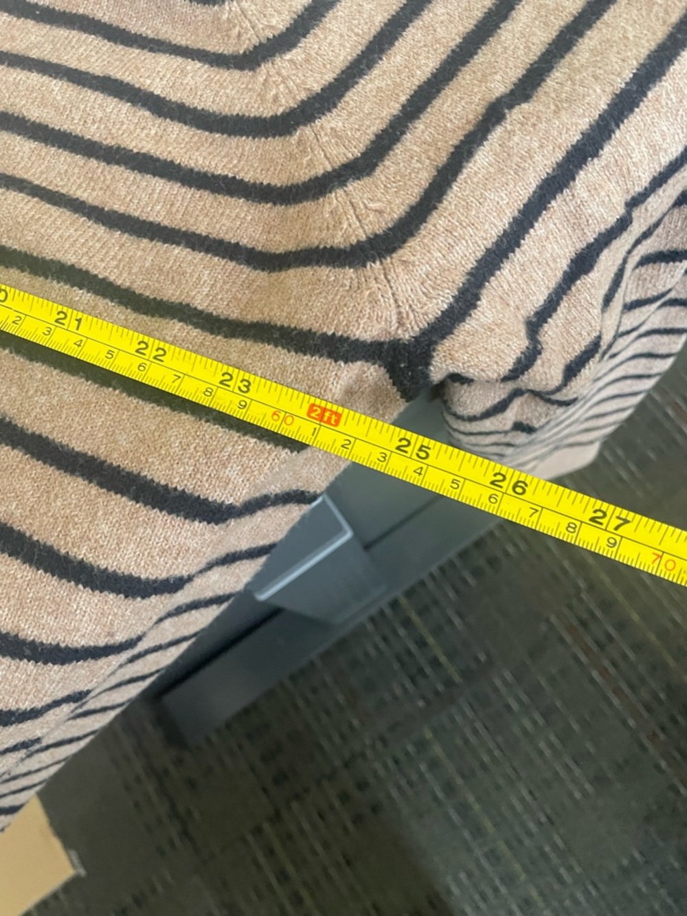 Old Navy Beige V-Neck Sweater with Black Stripes - Picture 5 of 5